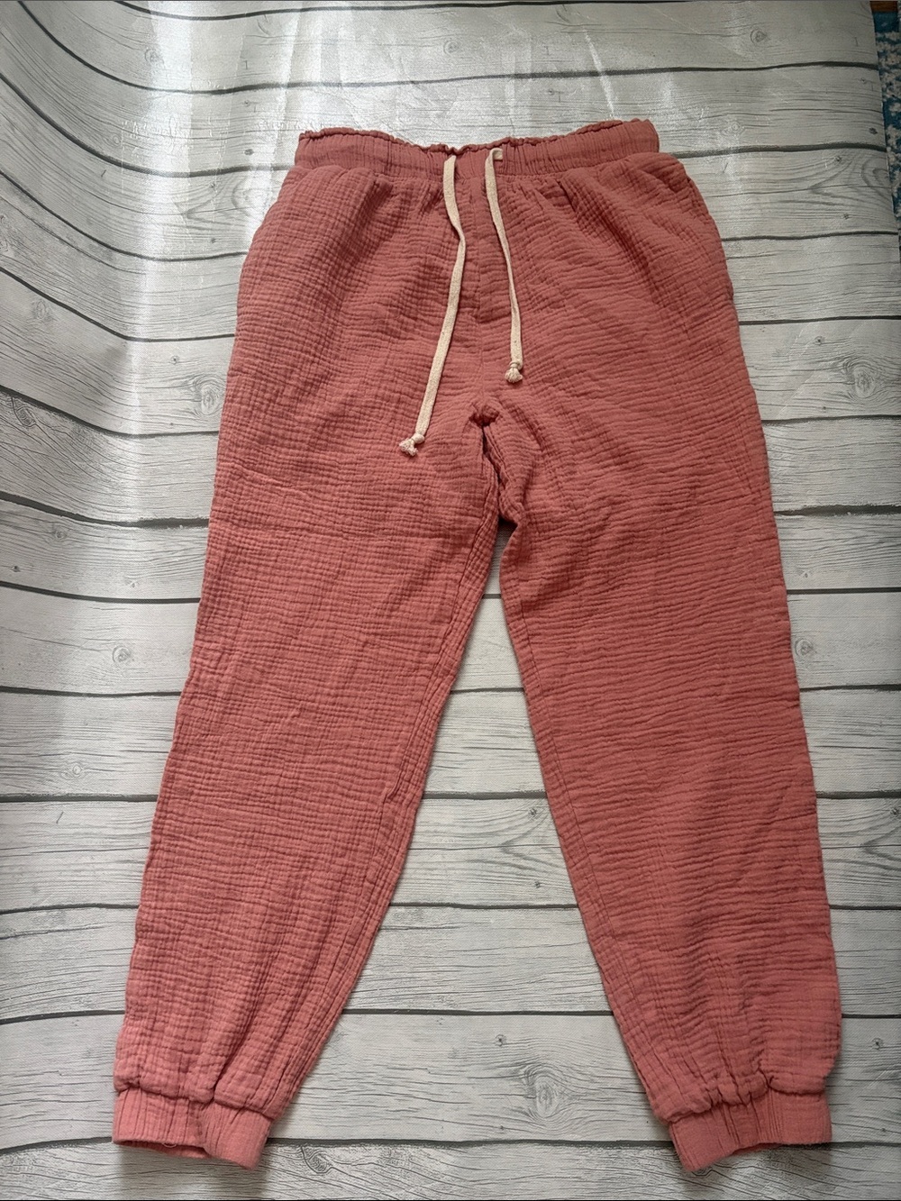 tea n rose Rust Pink Drawstring Jogger Pants